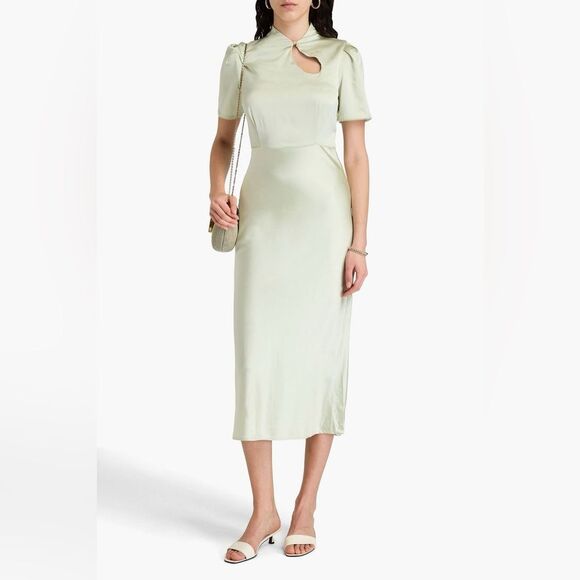 Sandro Dresses & Skirts - Sandro Rachel Satin Midi Dress light mint green size 38/ us 6 NWOT